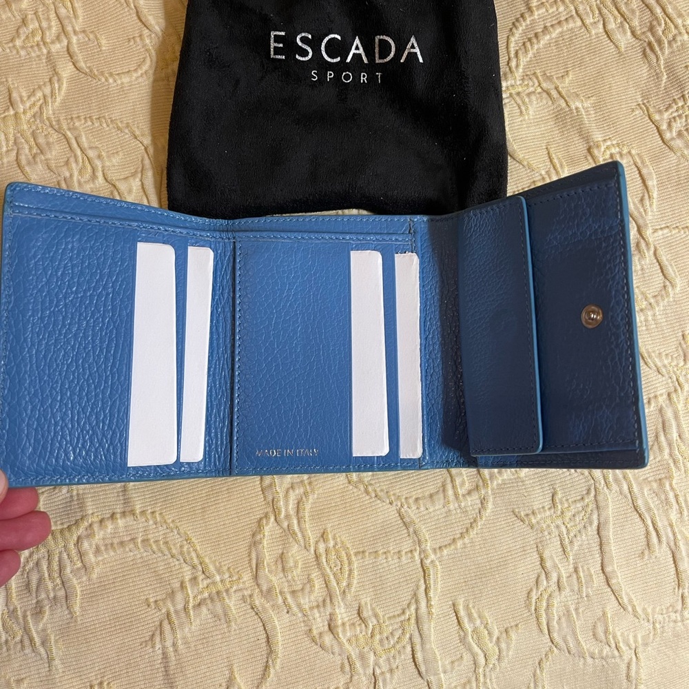 Escada sport pebbled leather wallet. Blue